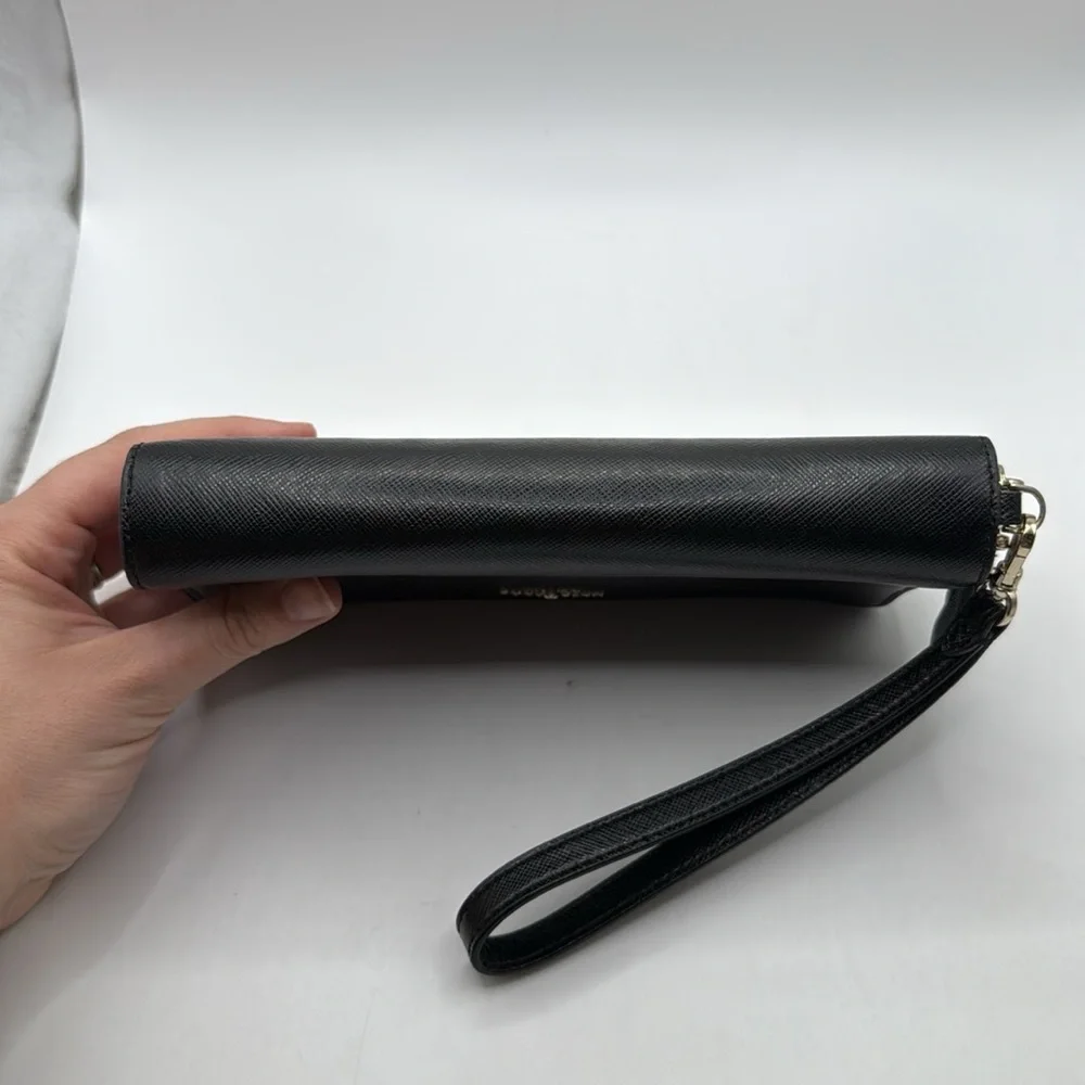 Kate Spade Staci Carryall Double Zip Around Black Wristlet Wallet ID Card Holder